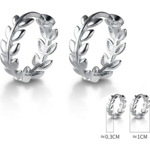 925 Sterling Silver Leaves Hoop Earrings for Women Exquisite Elegant Branch Bud Ear Earring S925 Silver Jewelry