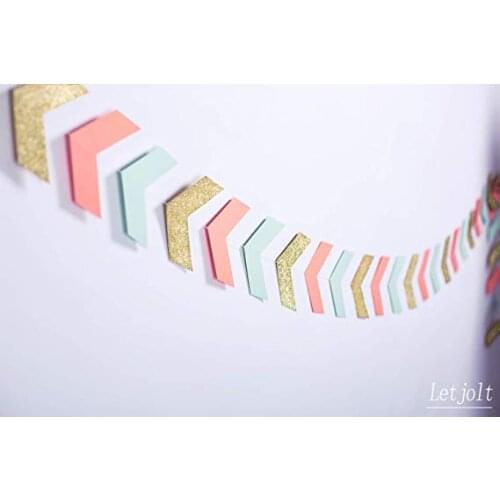 Arrow Banner Tribal Party Supplies Tribal New Years Supplis Wild One Mint Coral Garland Nursery New Year Decorations