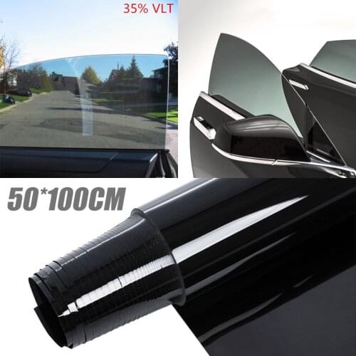 50*100CM 90% Anti-UV Window Tint Shade Film Tinting Roll Kit VLT 35% Black Glass Auto Car Light Stickers