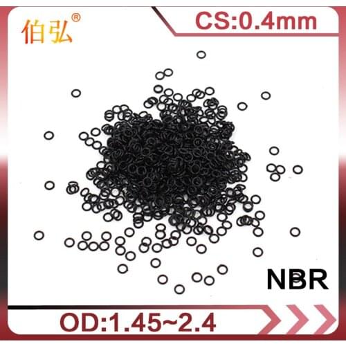 30PCS/lot Rubber Black NBR CS 0.4mm thickness OD1.45/1.6/2/2.4mm watch ORing Gasket waterproof Nitrile rubber o ring