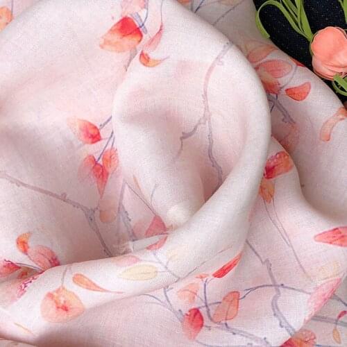 High quality natural ramie fabric Rouge powder printing and dyeing sewing Skirt lining dress shirt bag material