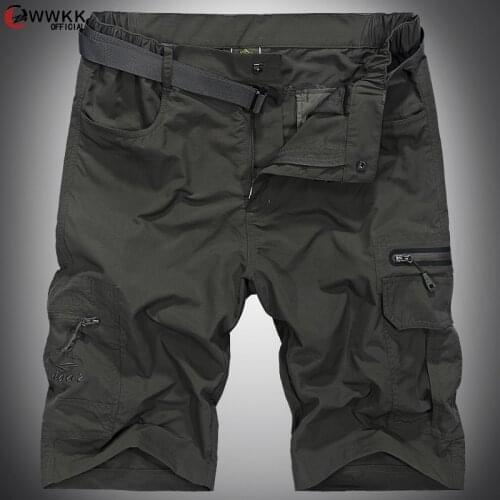 WWKK 2021 New Mens Stretch Casual Shorts Quick Dry Hiking Shorts with Zipper Pockets Daily walking Climbing Nylon Shorts