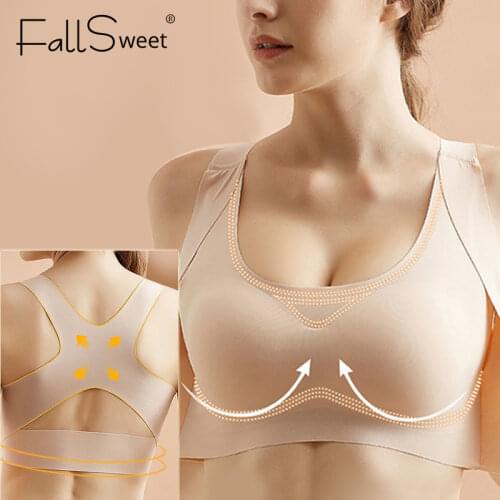 Dropshipping Women Bra Posture Corrector Front Closure Bras Shockproof Sports Support Fitness Vest Underwear Cross Back Tops