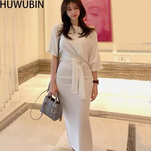 Summer new Wtyle Womens Unique One Line Collar To Shoulder Slant Shoulder Temperament Lace Up Split Hip Short Sleeve Dress