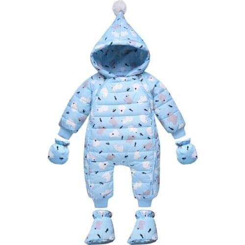 Winter Duck Down Romper Baby Girls Boys Snowsuit Hooded Newborn Overalls Clothes Kid Children Jumpsuit Infant Outerwear Snowwear