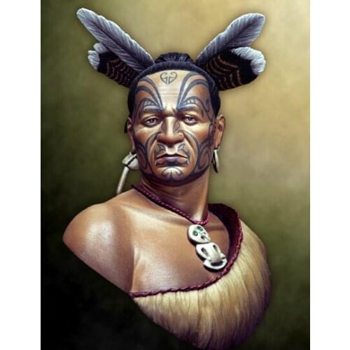 1/10 ancient warrior man bust with Feather Resin figure Model kits Miniature gk Unassembly Unpainted