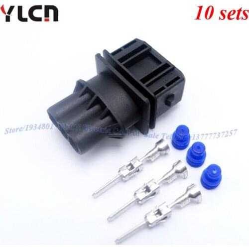 10 Sets kit Waterproof Sealed Sensor Connector 3 Pin/Way,Temperature sensor ,Pulse Sensor Plug Female sets