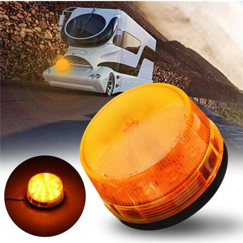 12V Amber LED Strobe Beacon Light Rooftop Car Emergency Warning Safety Flashing Lights w/Magnetic Base