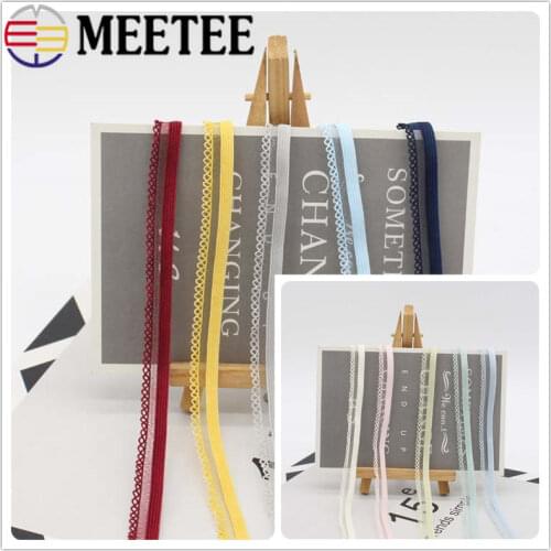 45M Meetee Wide 13mm Colorful Elastic Bands Bra Accessory Shoulder Tape Mesh Laces Loose Tight Belt DIY Stretch Lace RibbonRC627