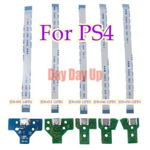 20sets For PS4 Controller JDS-050 011 001 030 040 charging board 12 14 pin Cable USB Charging Port Socket Charger Board