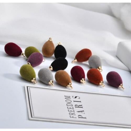 Newest 20pcs 10*18MM Water Drop Shape Wool Felt Balls Necklace Pendants DIY Jewelry Findings Ornament Accessories