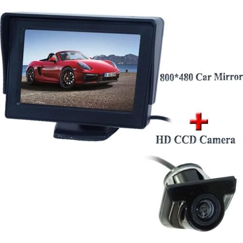 4.3" car screen monitor with 170 angle universal car reserve camera with parking line for different cars during discount