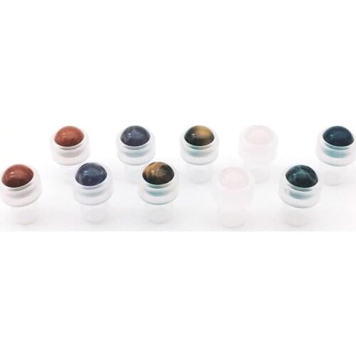 7*10mm Replacement Natural Gemstone Roller Ball for Glass Roll Bottles Accessories Perfume Essential Oils Vial X 5