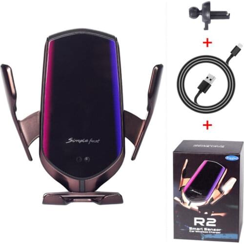FLOVEME R2 Smart Infrared Sensor Car Phone Holder Stand For iPhone 12 11 Xiaomi 10W QI Wireless Charger Air Vent Mount Bracket