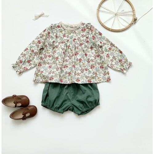 Girls Blouses Baby Clothes Long Sleeve Floral Shirts Toddler Girls Princess Shirts DT341
