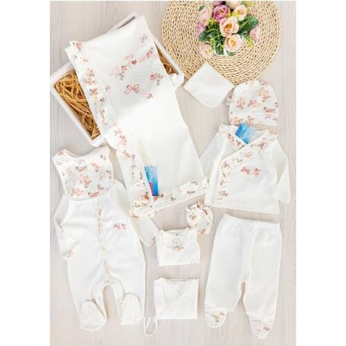 Organic Embroidered 10 Piece Baby Girl Hospital Pack