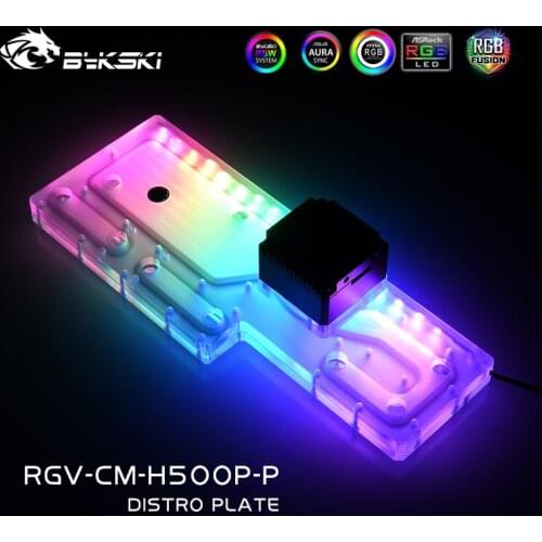 Bykski Distro Plate For CoolerMaster H500P Dynamic Chassis, Waterway Board Deflector Water Cooling 12V/5V MB SYNC RGV-CM-H500P-P