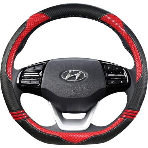 For Hyundai ioniq 2016 2017 2018 2019 2020 Car Steering Wheel Cover D Shape PU Leather Auto Accessories interior Fast Shipping
