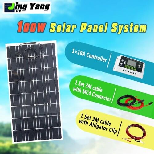 Photovoltaic 200w solar panel 2pcs 100w solar system power station for 12V battery charger kits