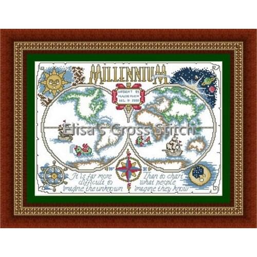 JW043 Cross Stitch Kit Cross stich Kits Homfun Craft Cross Stich Painting Joy Sunday Christmas Decorations For Home Homefun Map