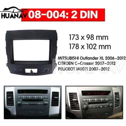 HUANAV Car Radio stereo Fitting installation adapter fascia For 2006-2012 Mitsubishi Outlander Stereo Frame Audio Fascias