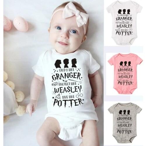 Summer New Fashion Short Sleeve Baby Onesies Funny Letters Graphic Printed Newborn Bodysuit Kids Boys Girls Infant Romper