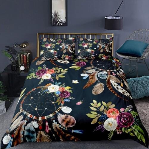 Flower Dreamcatcher Bedding Set Pastrol Girl 3d Duvet Cover Sets Comforter Bed Linen Twin Queen King Single Size Luxury Fashion
