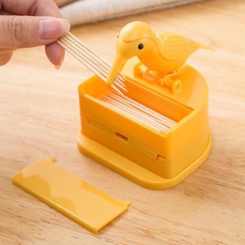 Small bird toothpick box kitchen automatic pop-up push-type household toothpick holder animal restaurant toothpick holder