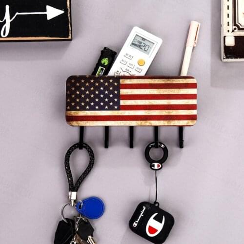 Keys Hook Storage Box Floating Decorative Wall-mounted key Holder Vintage Post Organizer
