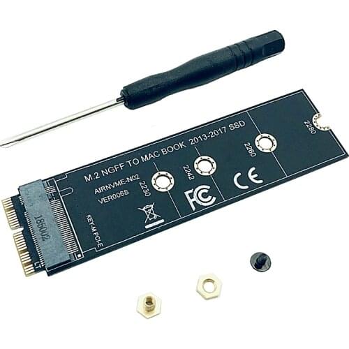 M key M.2 NGFF PCIe AHCI SSD Adapter Card for MACBOOK Air 2013 2014 2015 2017 A1465 A1466 Pro A1398 A1502 A1419 2230-2280 SSD M2