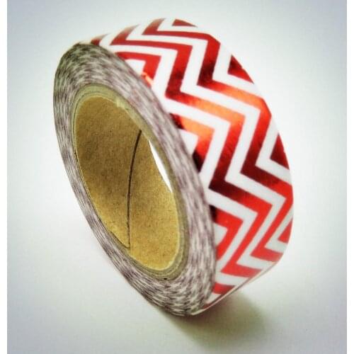 New Arrival Red Chevron Washi Tape Adhesive Scrapbooking Tools Christmas Party Kawaii Cute Photo Album Decorative Paper Crafts