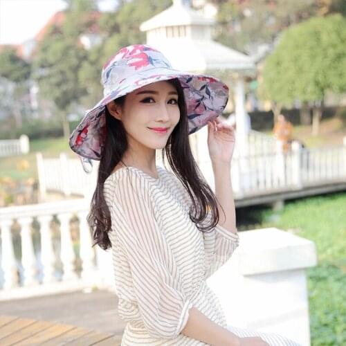 Mingjiebihuo Visor hat female summer UV Korean leisure sun hat folding beach outdoor sun protection hat women girls fashion
