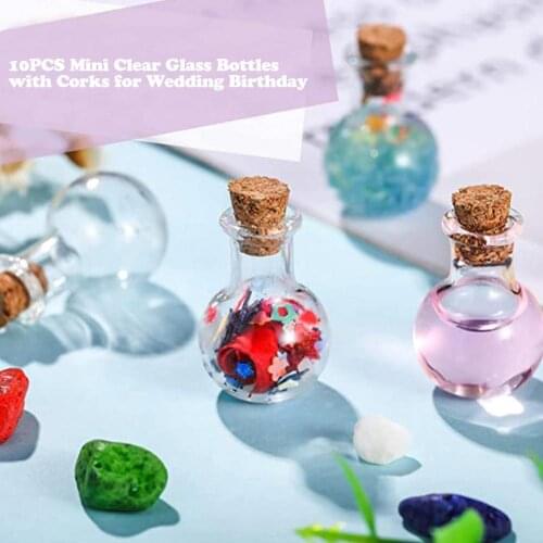 10PCS Mini Clear Floating Bottle Bottles With Corks For Wedding Birthday For Wedding Birthday Party DIY Crafts