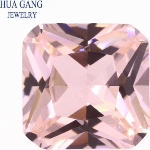 Morgan Nano Pink Stone Square Shape Synthetic Morganite Gems For Jewelry 4x4~12x12mm Free Shipping