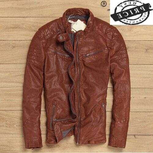 Motorcycle 100% Streetwear Real Sheepskin Jacket Men Fashion 2021 Korean Casual Genuine Leather Coat Casual Fit Clothing