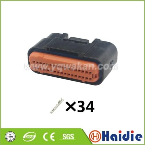 1set 34pin ECU Motorcycle connector 34 way wire harness cable JAE connector MX23A34XF1 MX23A34SF1