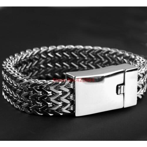 2016 Newest! Fashion Silver color Figaro Link Chain Mens Bracelets Fathers Day Gift 316L Stainless Steel Jewelry, Top Quality