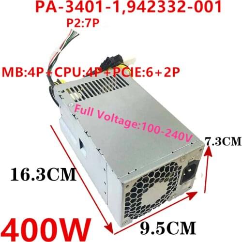 New PSU For HP 86 89 280 480 400 600 800G3 G4 G5 400W Power Supply PA-3401-1HA 942332-001 PA-3401-1 PCG007