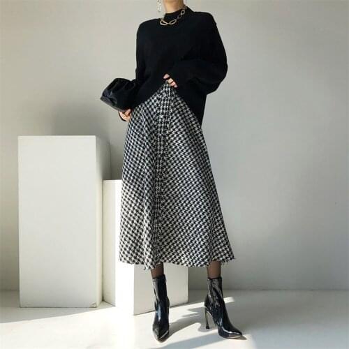 HziriP 2021 Autumn 2 Piece Sets Knitted Sweaters Pullovers OL Office Lady Retro High Waist Hot Women Long Skirts New Loose Suits
