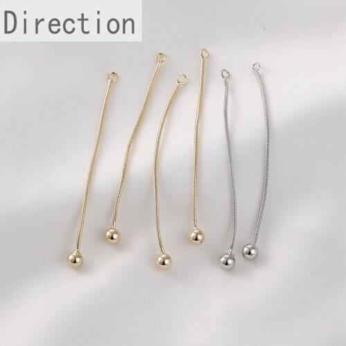 Color-preserving 14k gold-plated copper-plated gold chain gold beads peas tassel pendant diy earrings hand-made accessories