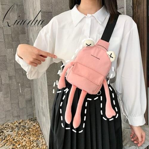 Qiaoduo Personality Girl Small Bag Tide Cartoon Cute Frog Bag Casual Messenger Bag Chest Bag Shoulder Crossbody Bag Women Bag