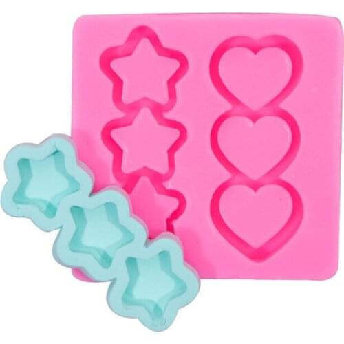 7.5*7.5*1.5CM DIY Sugar Craft Cake Three Stars Even Silicone Mold Fondant Mold Cake Decorating Tools Gum Paste Mold