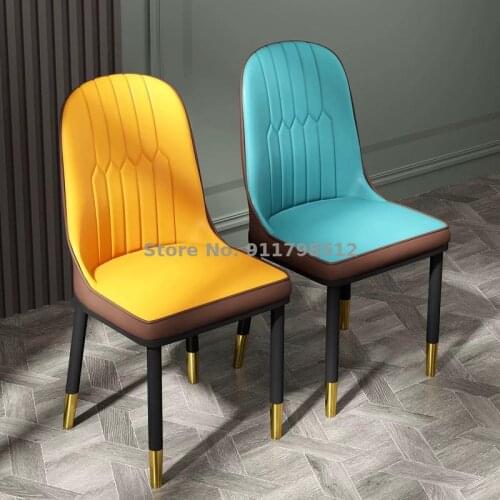 Nordic dining chair wrought iron simple household light luxury stool back chair modern dining table chair combination net red ma