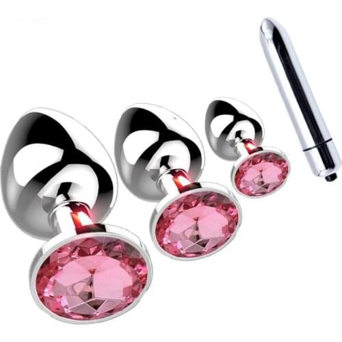 Vagina Insert Stainless Steel Butt Plug Vibrator Sex Products Anal Plug Dildo Beads Sex Toys For Woman Vaginal Erotic Massager