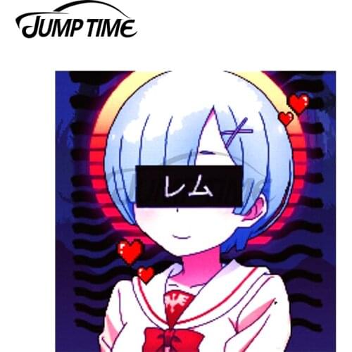 Jump Time 13 x 8.6cm For Rem Vaporwave Anime Car Sticker Waterproof Refrigerator Decal Motorcycle Occlusion Scratch VAN Graphics