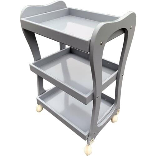 High-quality paint beauty cart compressed solid wood board three-layer mobile Nordic beauty car nail cart