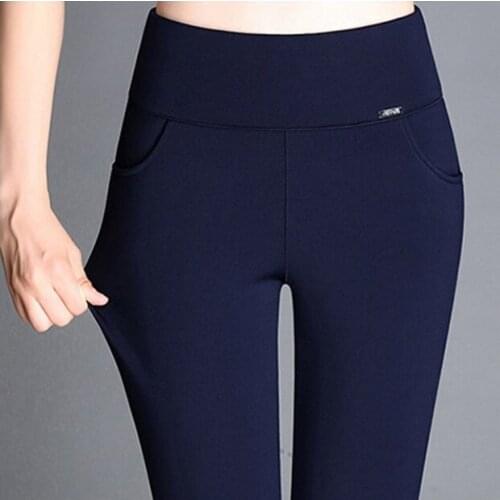 Large size 6XL 2020 Winter Women Pants Warm Plus Thick Velvet Pants High Waist Stretch Pencil Pant Female Trousers WS114
