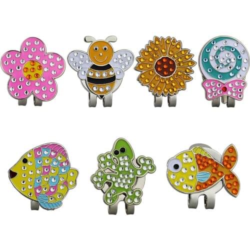 1pc Golf Ball Marker Crystal for Women by Girls Golfer gift with Magnetic Hat Clip Premium Gifts Bling Mark GOG