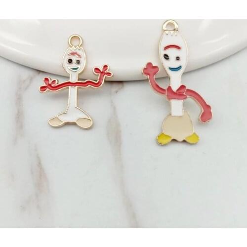 10pc Oil Drop Cartoon Happy Man Enamel Charms Gold Color Metal Dancing Boy Pendants Craft Earring Bracelet DIY Jewelry Making