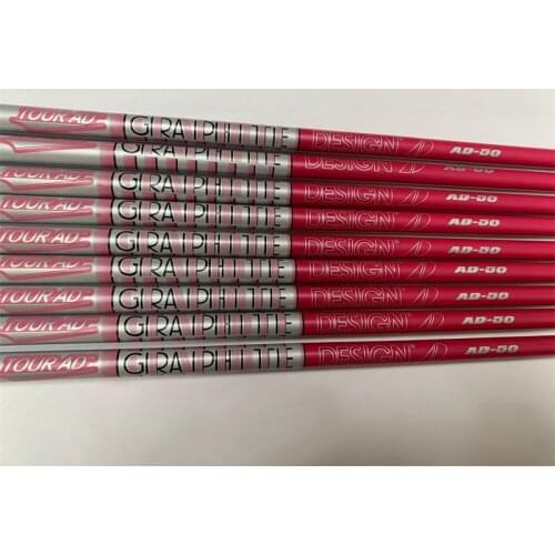 10PCS Golf Clubs Shaft Tour AD AD-50 Shaft Graphite DESIGN Tour AD Pink Golf Graphite Shaft Golf Irons Wedges